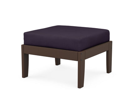 Unbranded Modular Ottoman - Classic in Mahogany / Navy Linen
