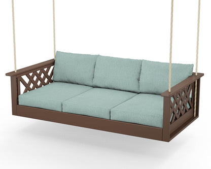 Country Living Wovendale Daybed Swing in Mahogany / Glacier Spa
