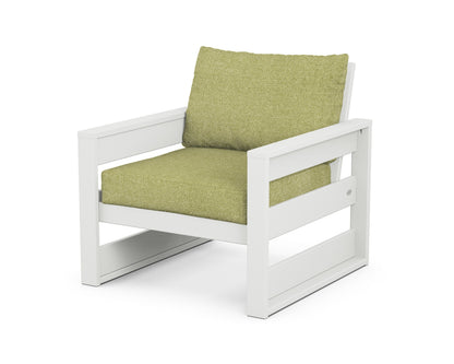 POLYWOOD® Westport Club Chair in White / Chartreuse Boucle