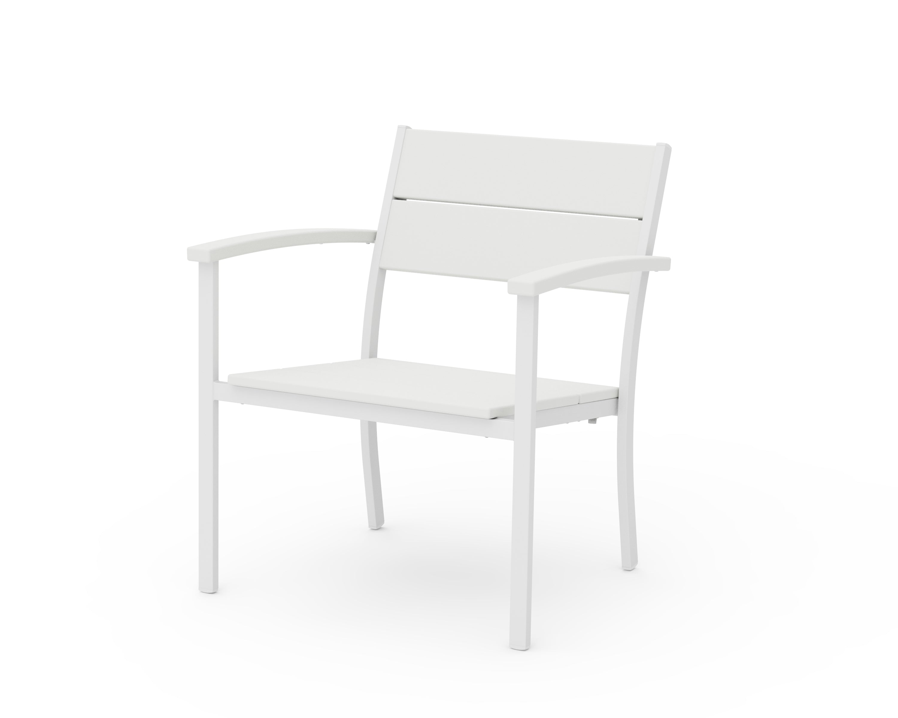 POLYWOOD® Main Street Stacking Lounge Arm Chair in White / White