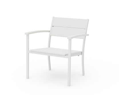 POLYWOOD® Main Street Stacking Lounge Arm Chair in White / White