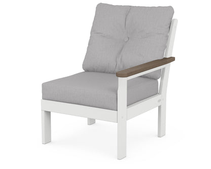 POLYWOOD® Vineyard Modular Right Arm Chair in White / Kona / Granite