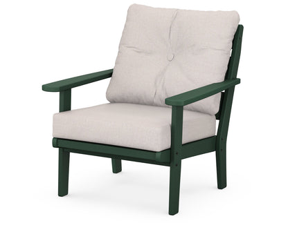 POLYWOOD® Lakeside Deep Seating Chair in Green / Dune Burlap