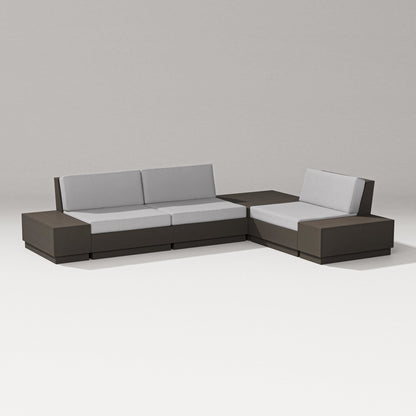 PW Designer Series Elevate 6-Piece Corner Sectional in Vintage Coffee / Granite