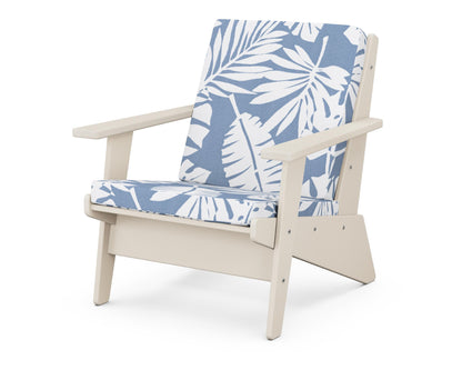 POLYWOOD® Riviera Modern Lounge Chair in Sand / Leaf Sky Blue