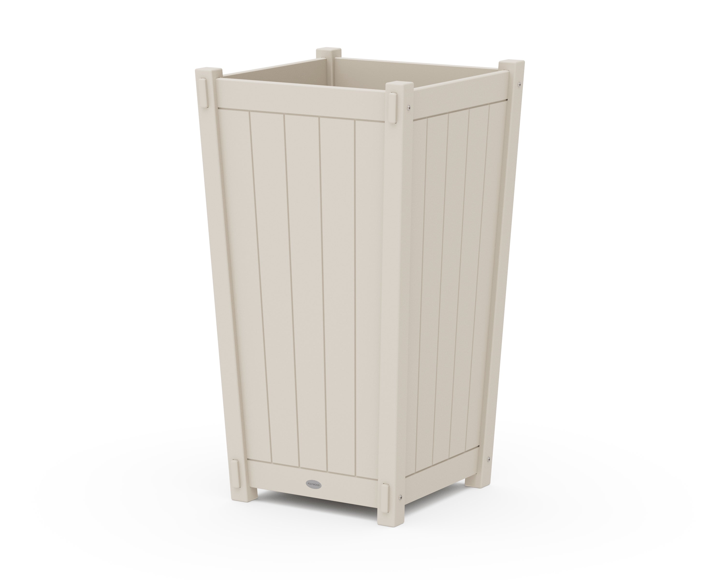 POLYWOOD® Vineyard Large Tapered Square Tall Planter Box in Sand