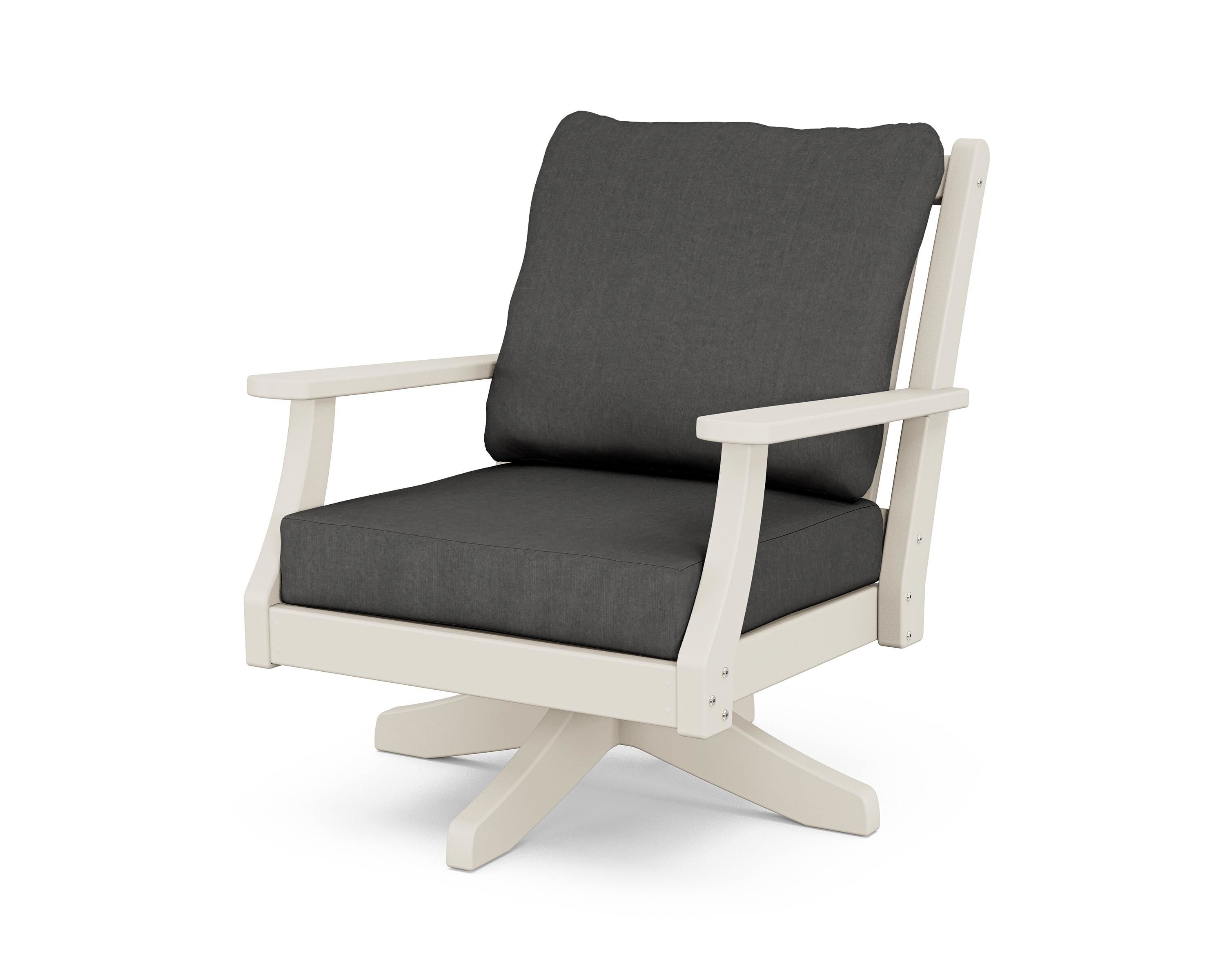 Country Living Wovendale Deep Seating Swivel Chair in Sand / Spectrum Carbon