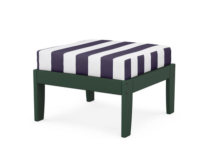 Unbranded Modular Ottoman - Classic in Green / Cabana Stripe Navy