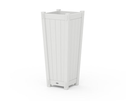 POLYWOOD® Vineyard Tapered Square Tall Planter Box in White
