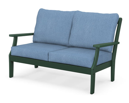 POLYWOOD® Braxton Deep Seating Loveseat in Green / Sky Blue