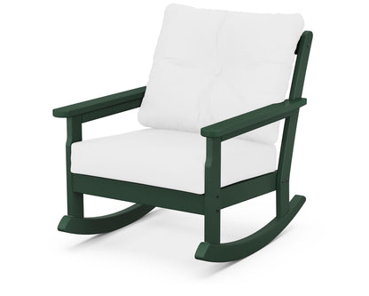 POLYWOOD® Vineyard Deep Seating Rocking Chair in Green / Natural