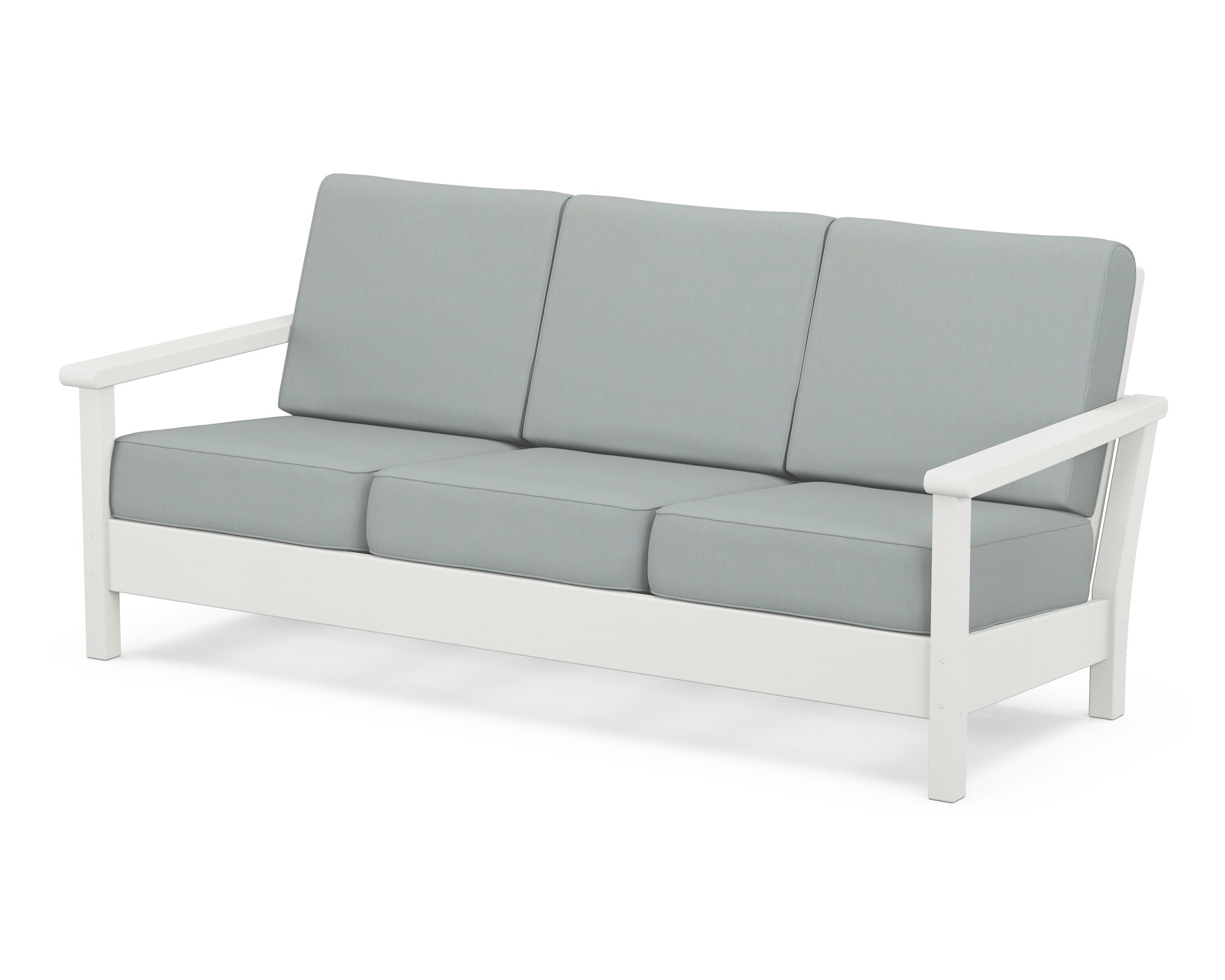 POLYWOOD® Harbour Deep Seating Sofa in Vintage White / Spa