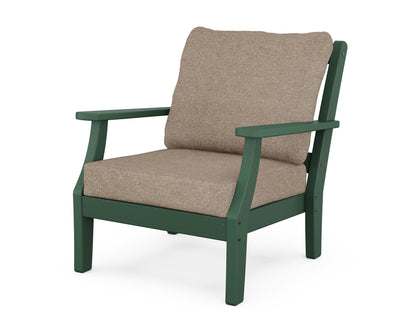 Martha Stewart by POLYWOOD® Chinoiserie Deep Seating Chair in Green / Spiced Burlap