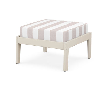 Unbranded Deep Seating Ottoman in Sand / Cabana Stripe Dune Burlap