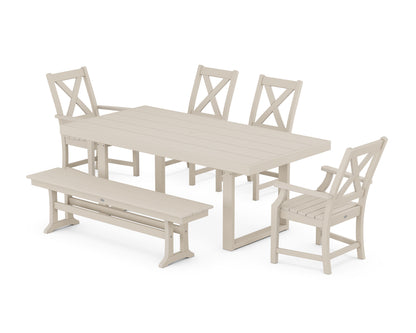 POLYWOOD® Braxton 6-Piece Dining Set with Bench in Sand