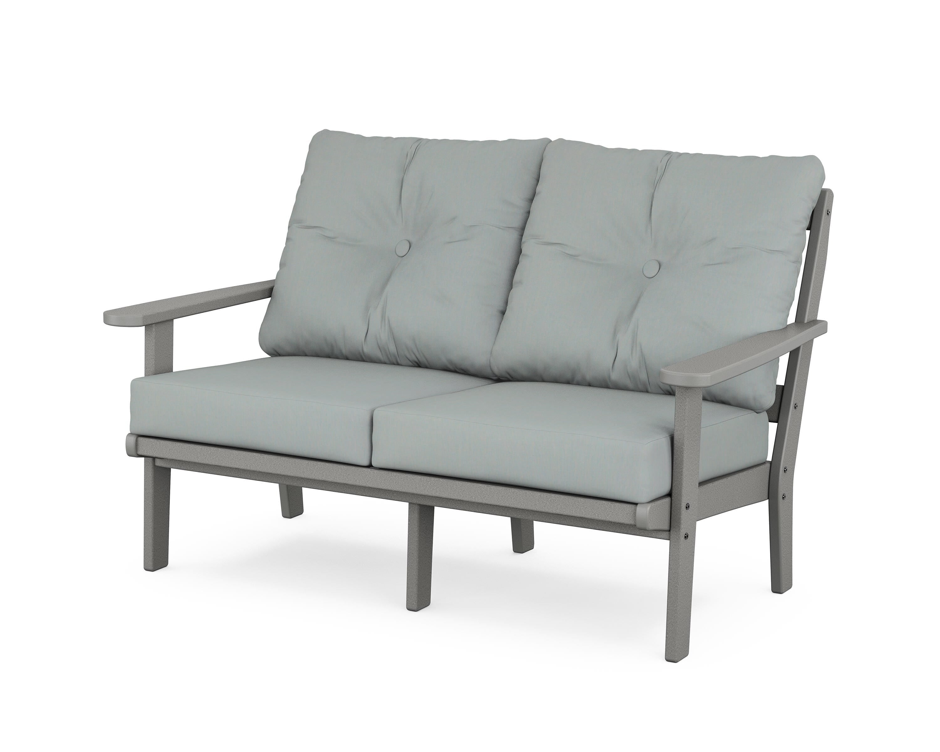 POLYWOOD® Mission Deep Seating Loveseat in Slate Grey / Spa