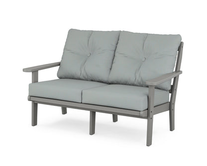 POLYWOOD® Mission Deep Seating Loveseat in Slate Grey / Spa