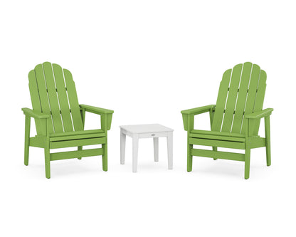 POLYWOOD® 3-Piece Vineyard Grand Upright Adirondack Set in Lime / White