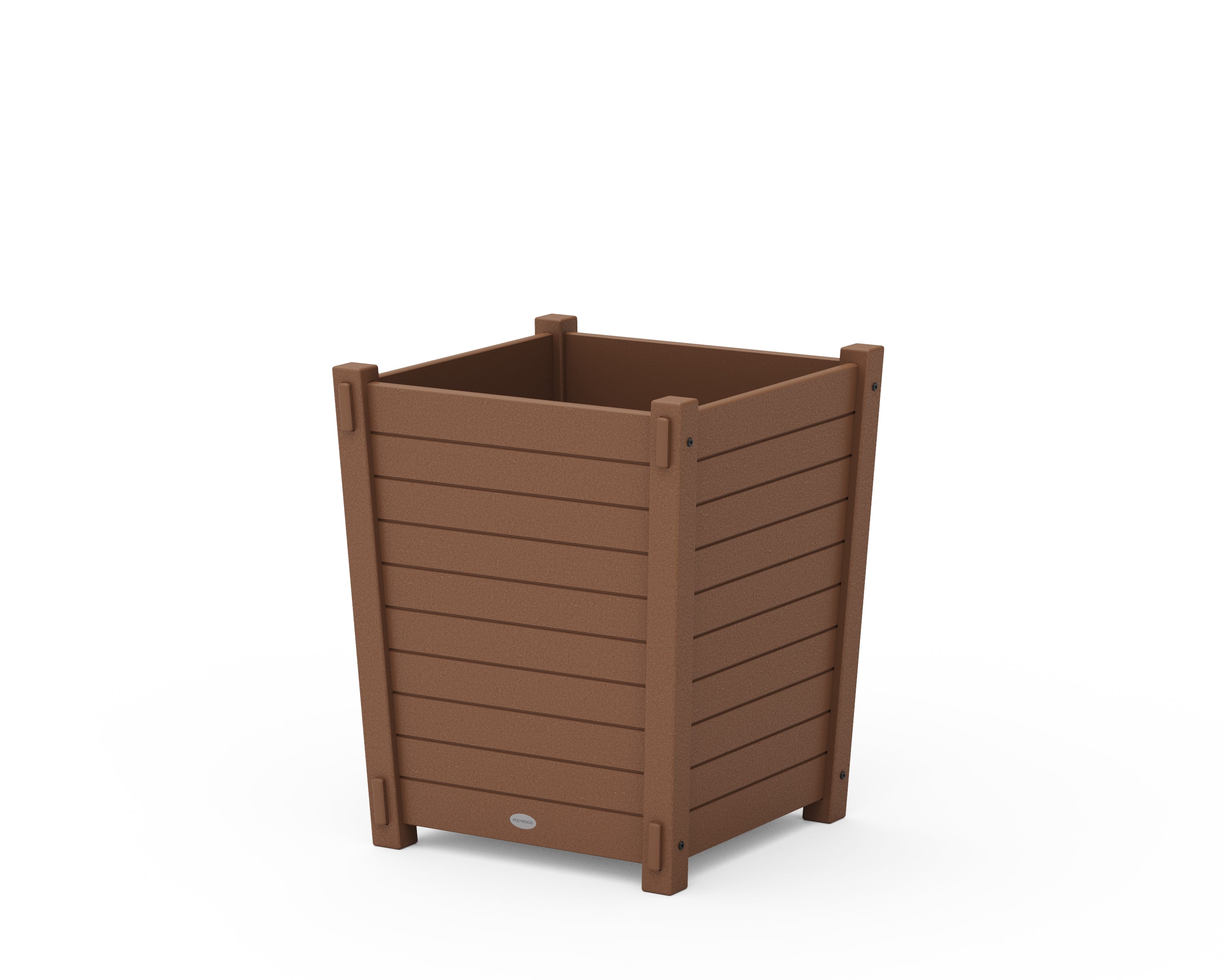 POLYWOOD® Nautical Large Tapered Square Short Planter Box in Teak