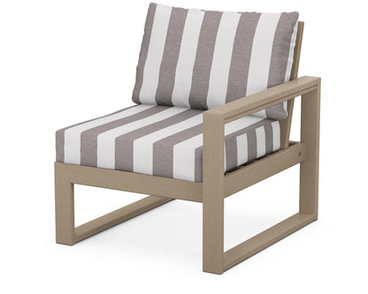 POLYWOOD® EDGE Modular Right Arm Chair in Vintage Sahara / Cabana Stripe Grey Mist
