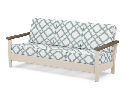 POLYWOOD® Harbour Deep Seating Sofa in Sand / Kona / Trellis Glacier Spa