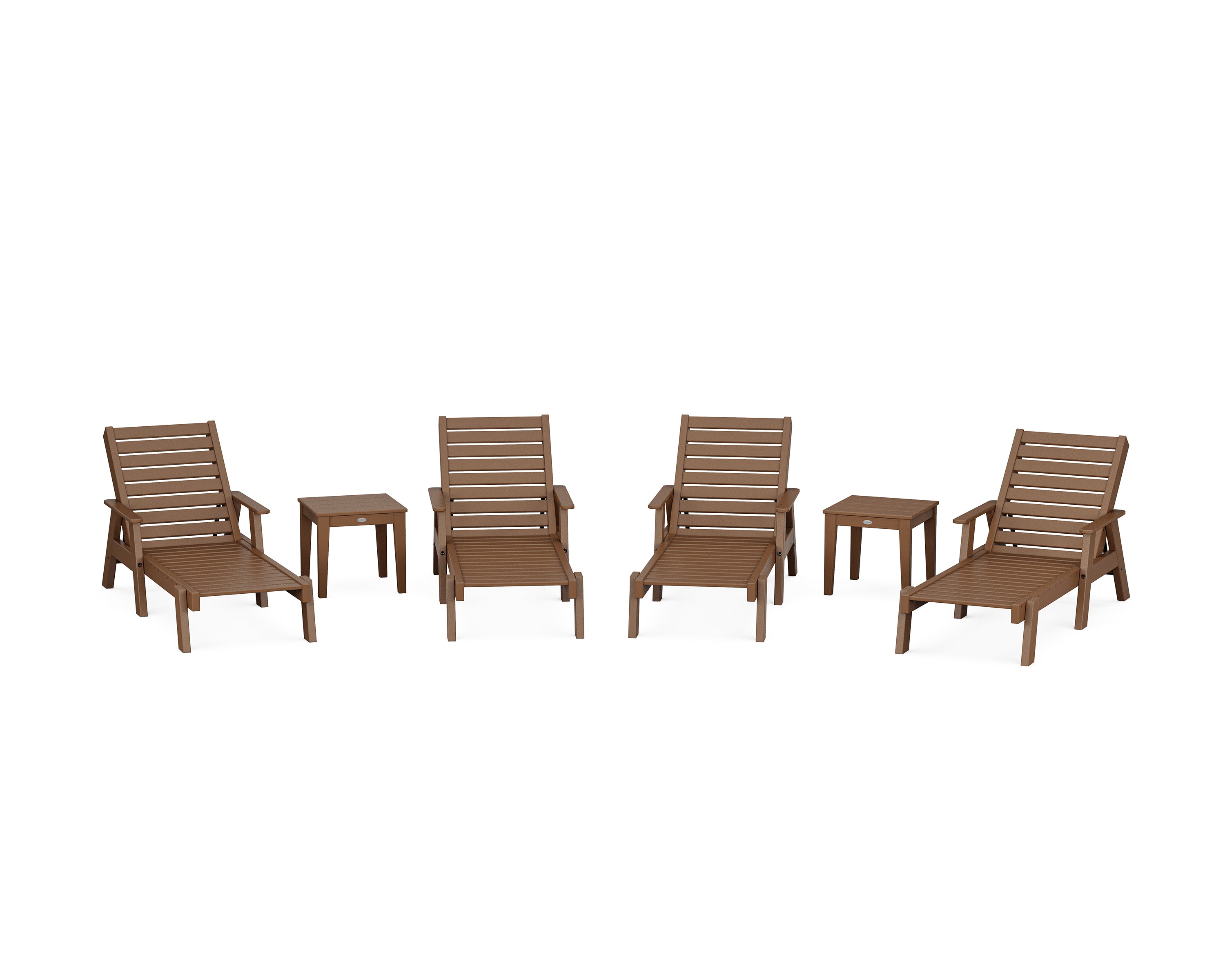 POLYWOOD® Captain Chaise 6-Piece Set with Arms in Teak