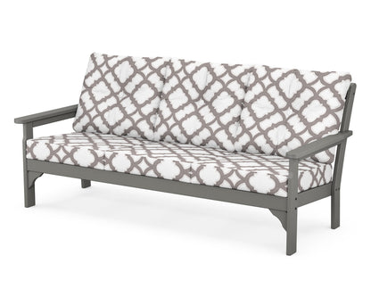 POLYWOOD® Vineyard Deep Seating Sofa in Slate Grey / Trellis Grey Mist