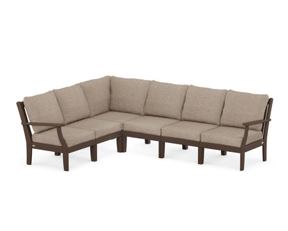 POLYWOOD® Braxton Modular 6-Piece Deep Seating Set in Mahogany / Spiced Burlap