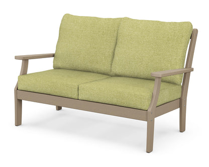 POLYWOOD® Braxton Deep Seating Loveseat in Vintage Sahara / Chartreuse Boucle