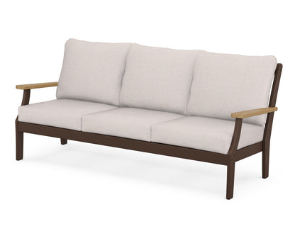 POLYWOOD® Braxton Deep Seating Sofa in Mahogany / Natural / Dune Burlap