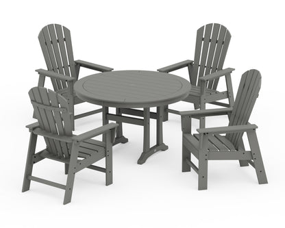 POLYWOOD® South Beach 5-Piece Round Dining Set with Trestle Legs in Slate Grey