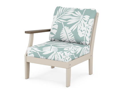 POLYWOOD® Braxton Modular Left Arm Chair in Sand / Kona / Leaf Glacier Spa