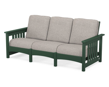 POLYWOOD® Club Mission Sofa in Green / Weathered Tweed
