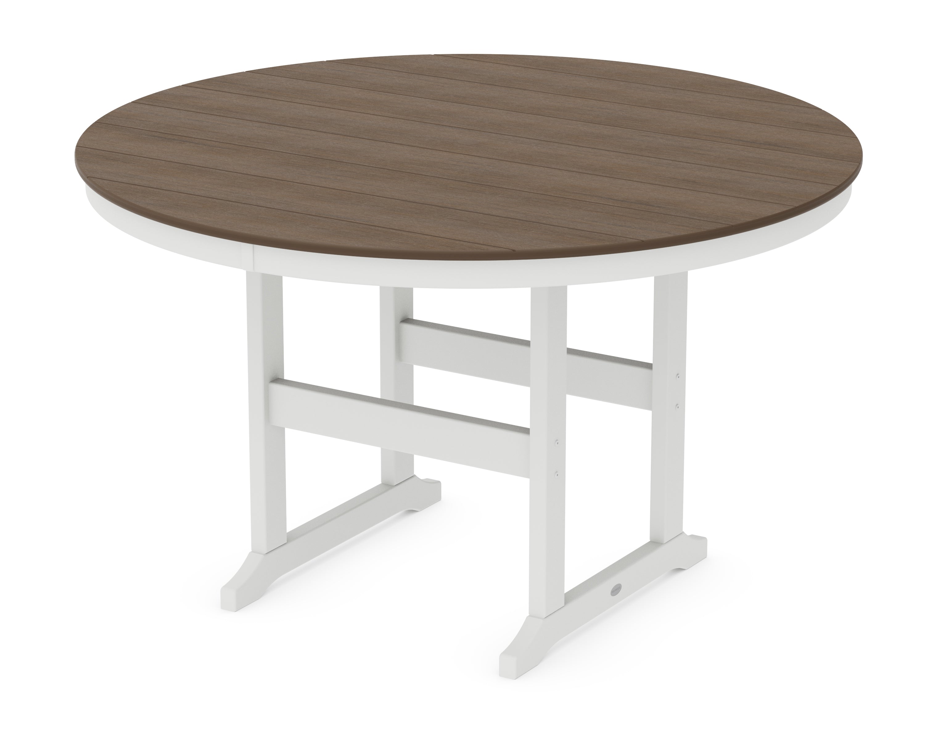 POLYWOOD® 60" Round Farmhouse Counter Table in White / Kona
