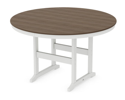POLYWOOD® 60" Round Farmhouse Counter Table in White / Kona
