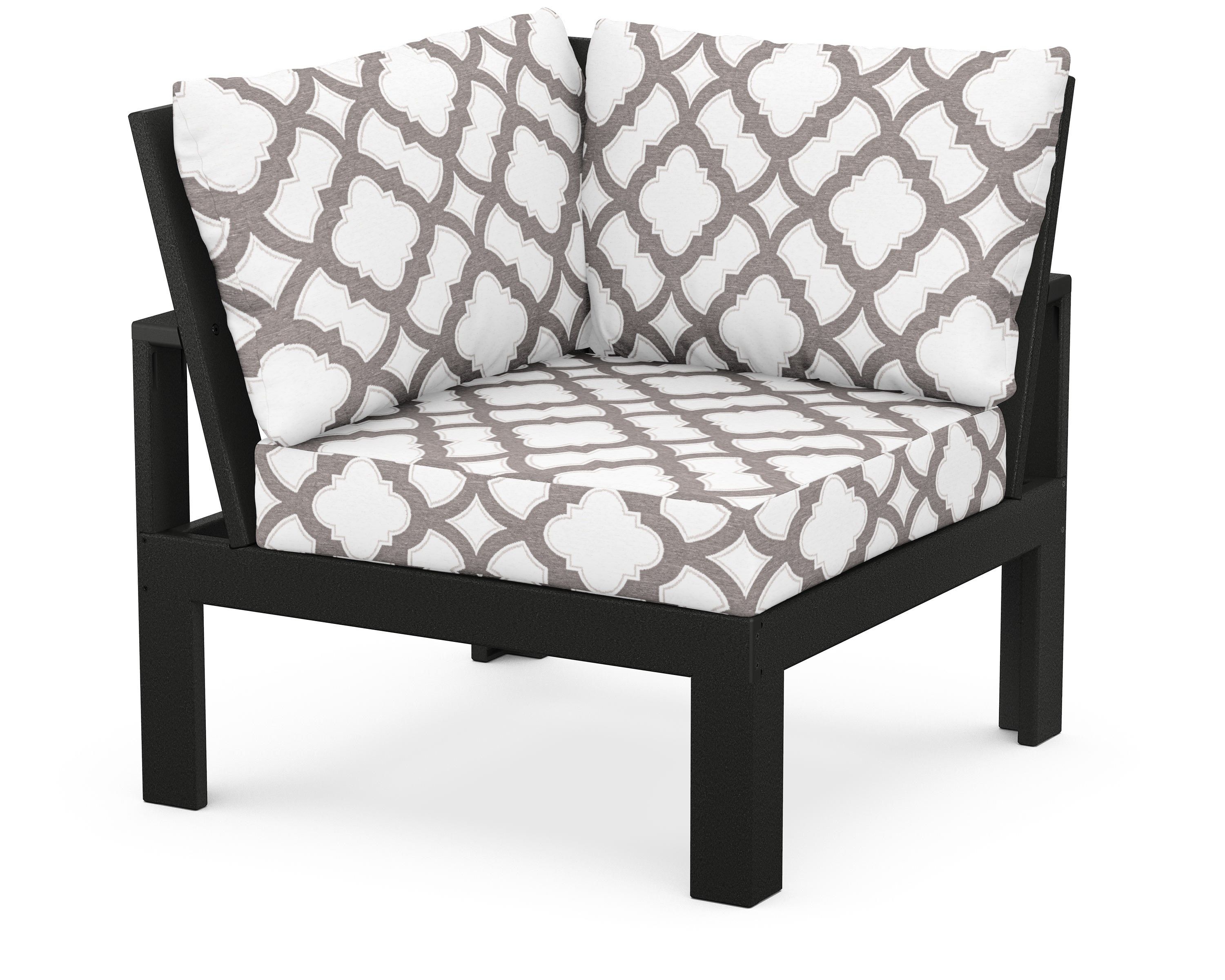 Unbranded Modular Corner Chair in Black / Trellis Grey Mist