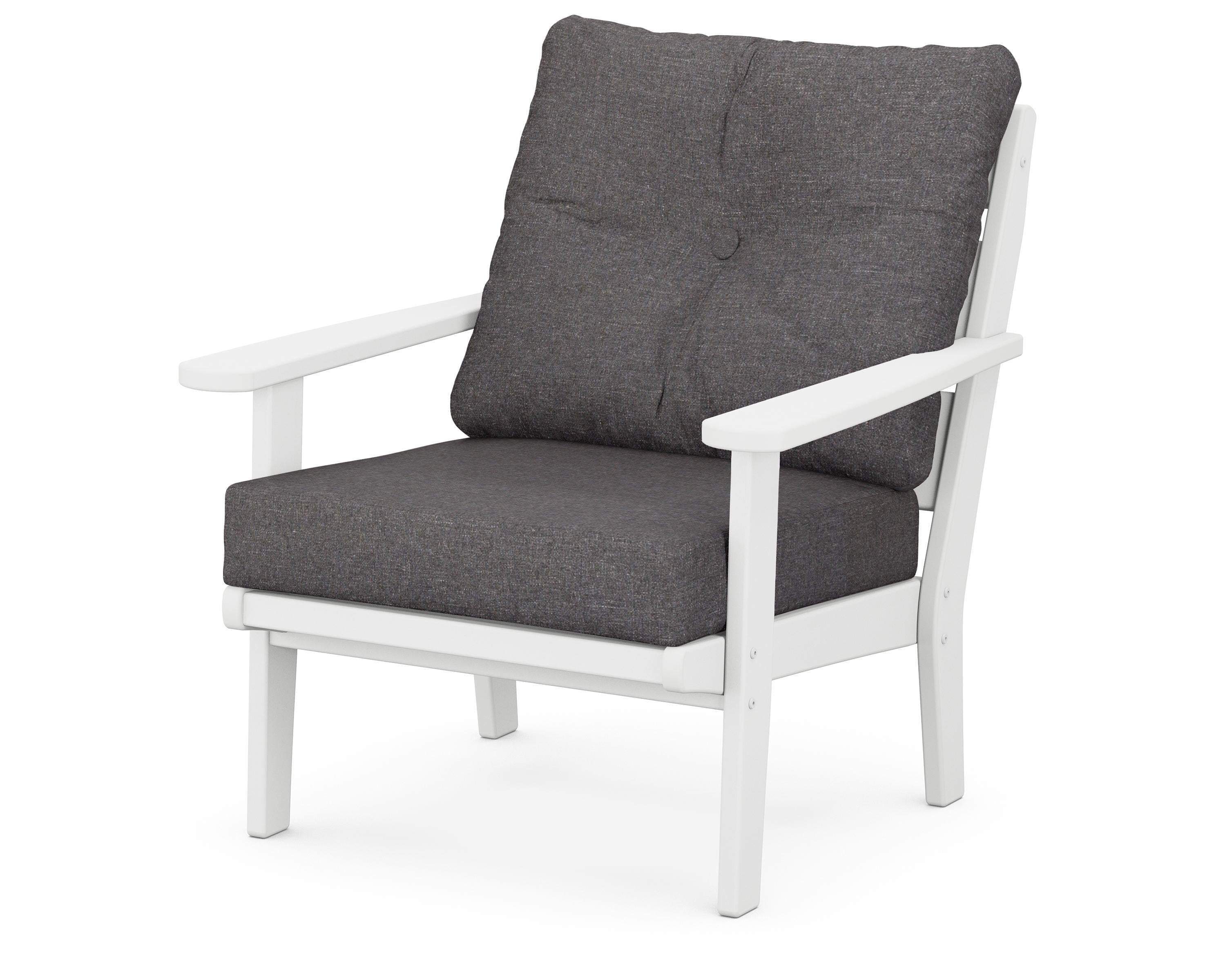 POLYWOOD® Lakeside Deep Seating Chair in White / Ash Charcoal
