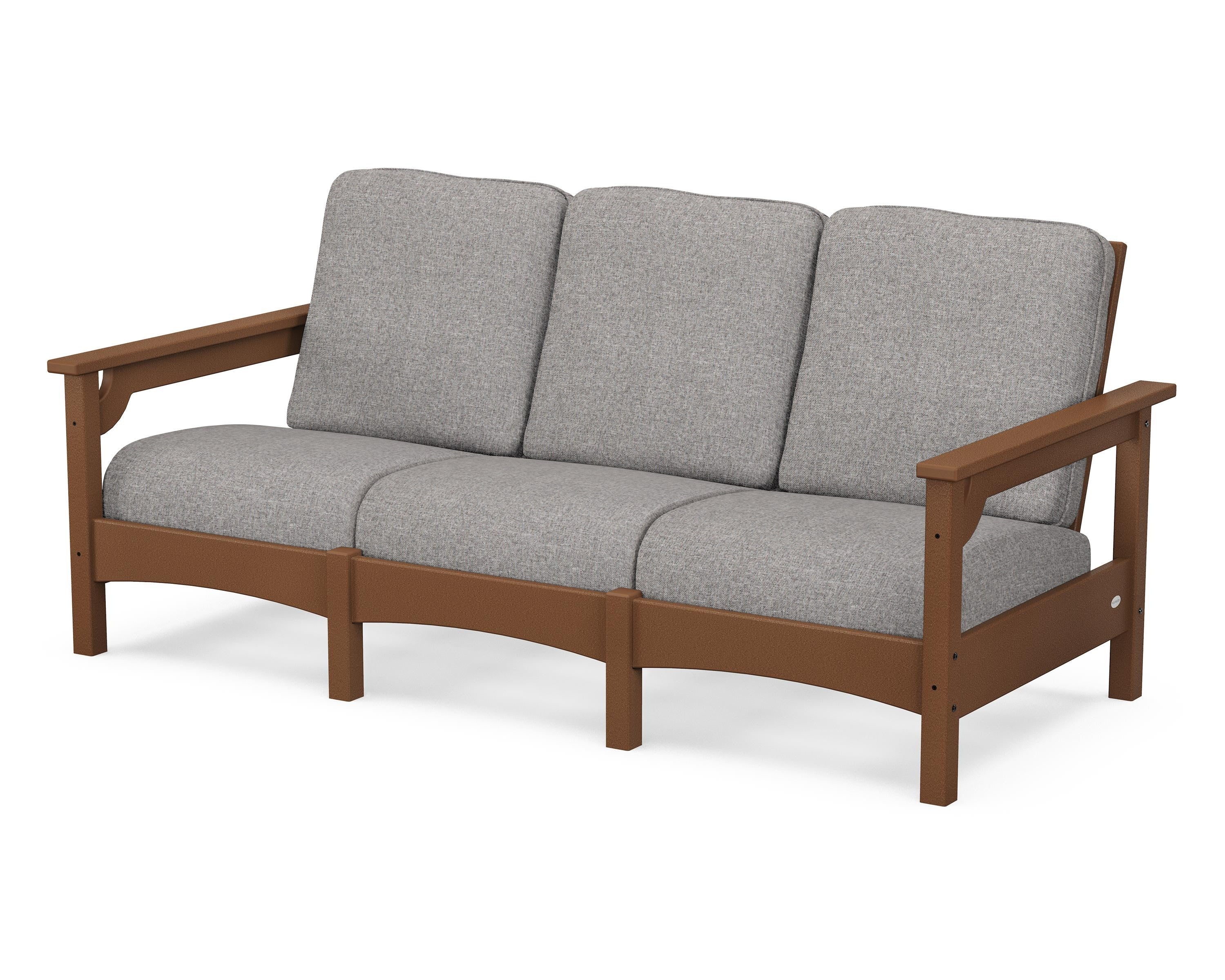 POLYWOOD® Club Sofa in Teak / Grey Mist