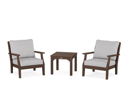 Martha Stewart by POLYWOOD® Chinoiserie 3-Piece Deep Seating Set in Mahogany / Granite