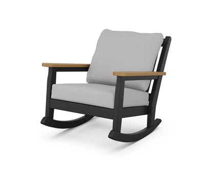 POLYWOOD® Chippendale Deep Seating Rocking Chair in Black / Natural / Granite