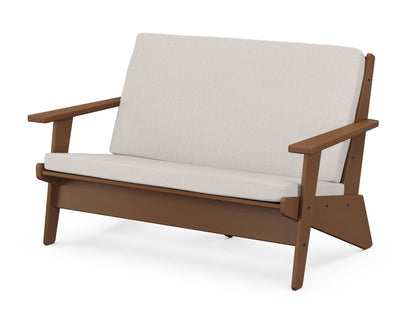 POLYWOOD® Riviera Modern Lounge Loveseat in Teak / Cast Ash
