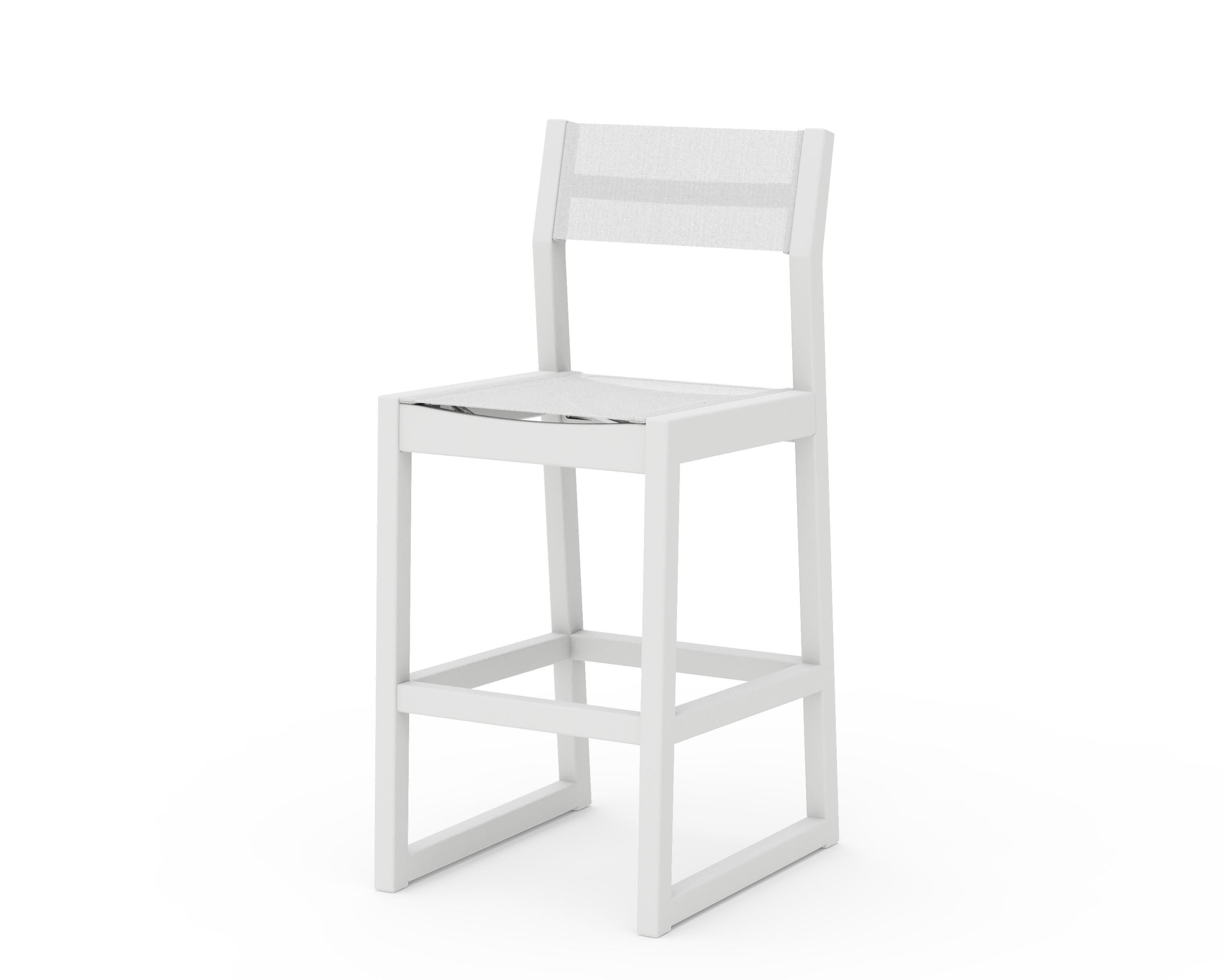 POLYWOOD® EDGE Sling Bar Side Chair in White / White Sling