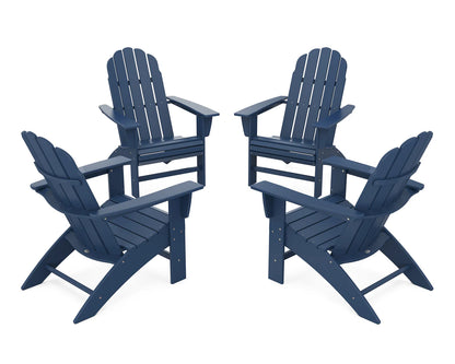 4-Piece Vineyard Curveback Adirondack Chair Conversation Set