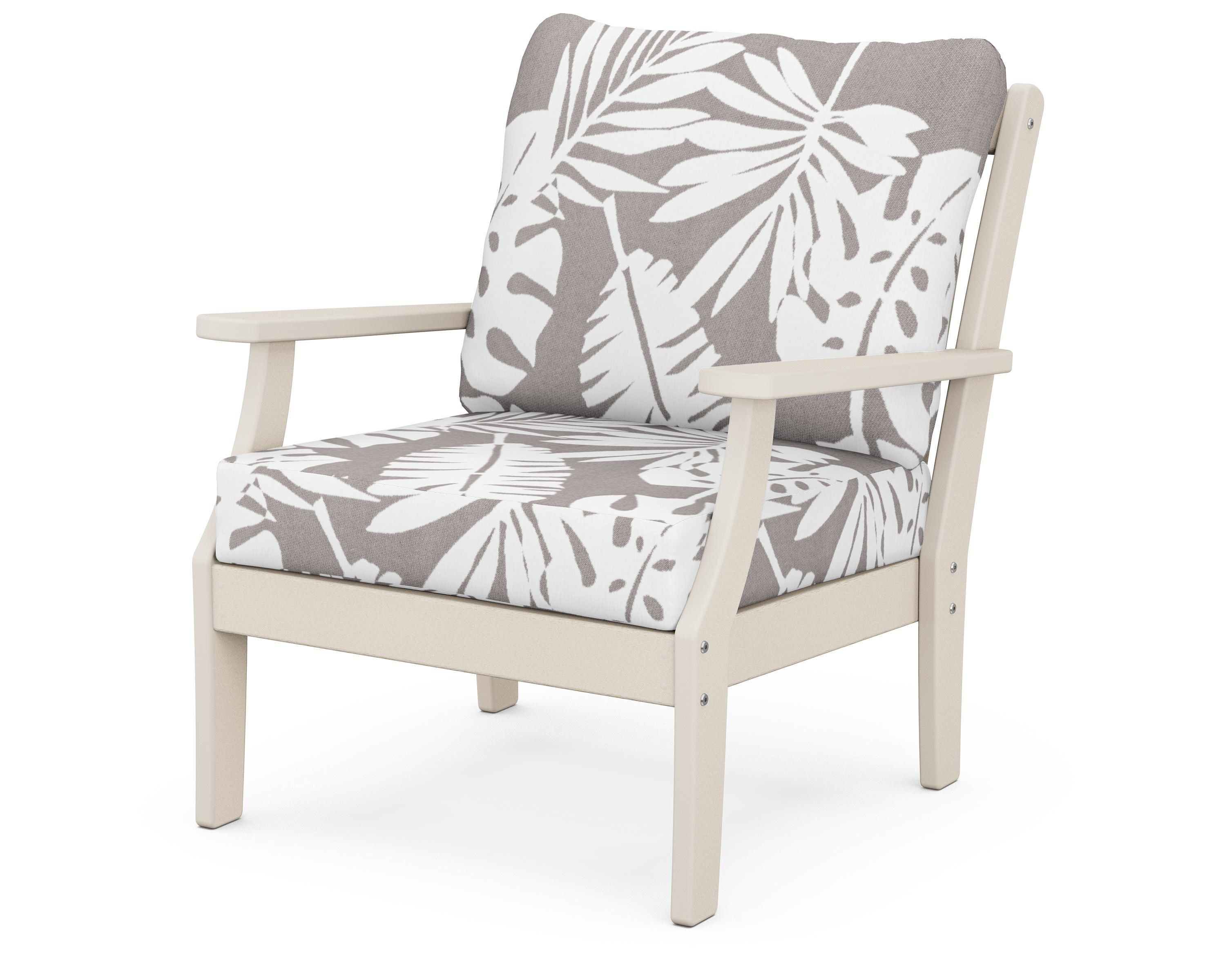 POLYWOOD® Braxton Deep Seating Chair in Sand / Leaf Grey Mist