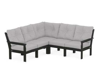 POLYWOOD® Vineyard 5-Piece Sectional in Black / Granite