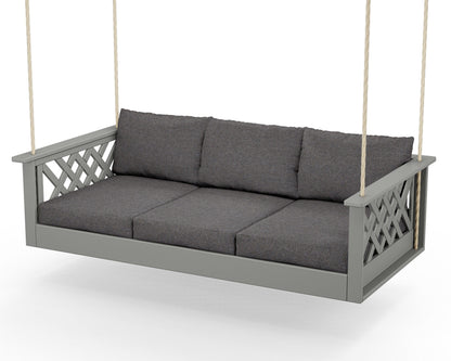 Country Living Wovendale Daybed Swing in Slate Grey / Ash Charcoal