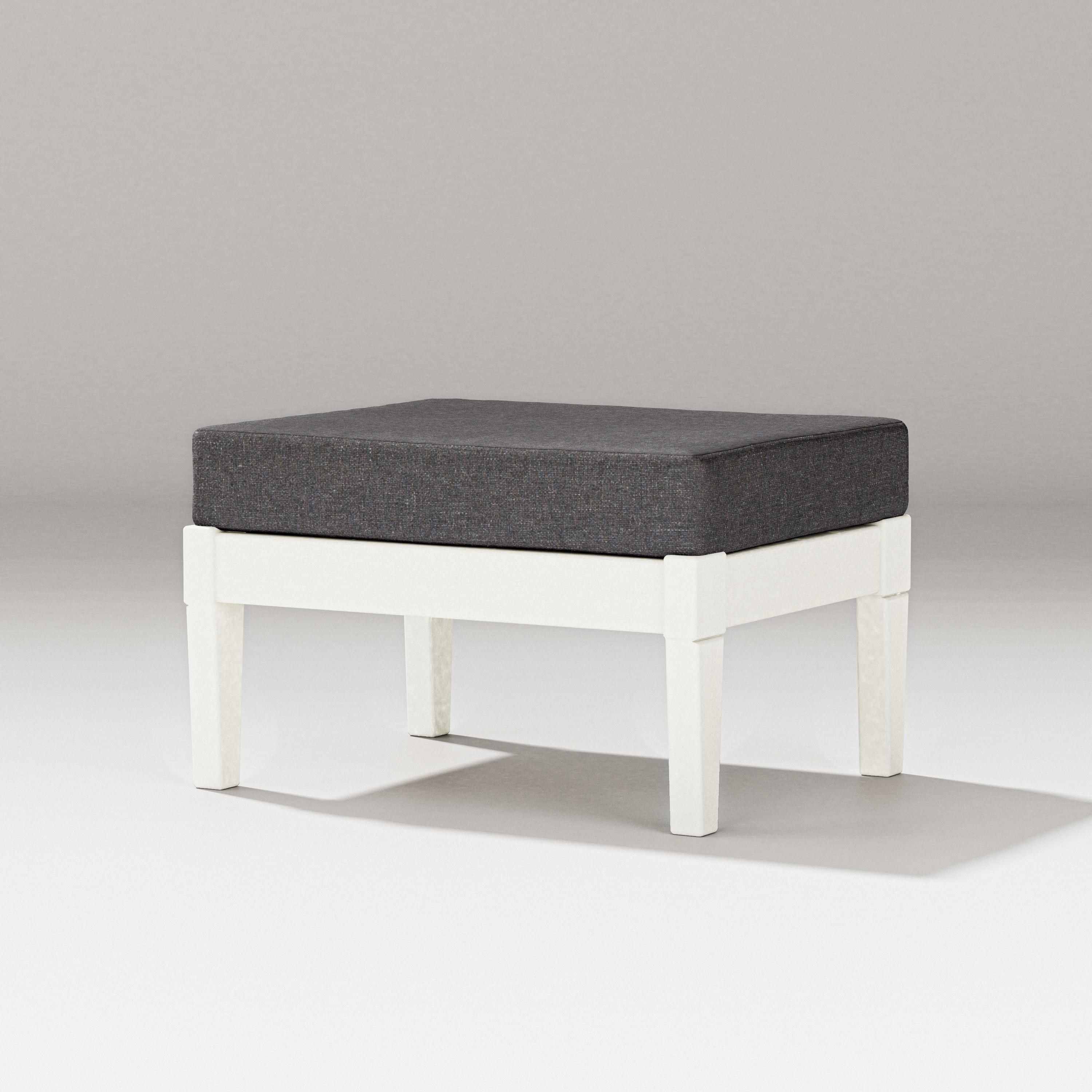 PW Designer Series Estate Lounge Ottoman in Vintage White / Ash Charcoal