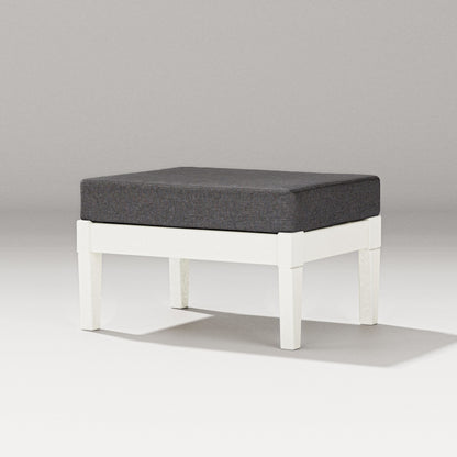 PW Designer Series Estate Lounge Ottoman in Vintage White / Ash Charcoal