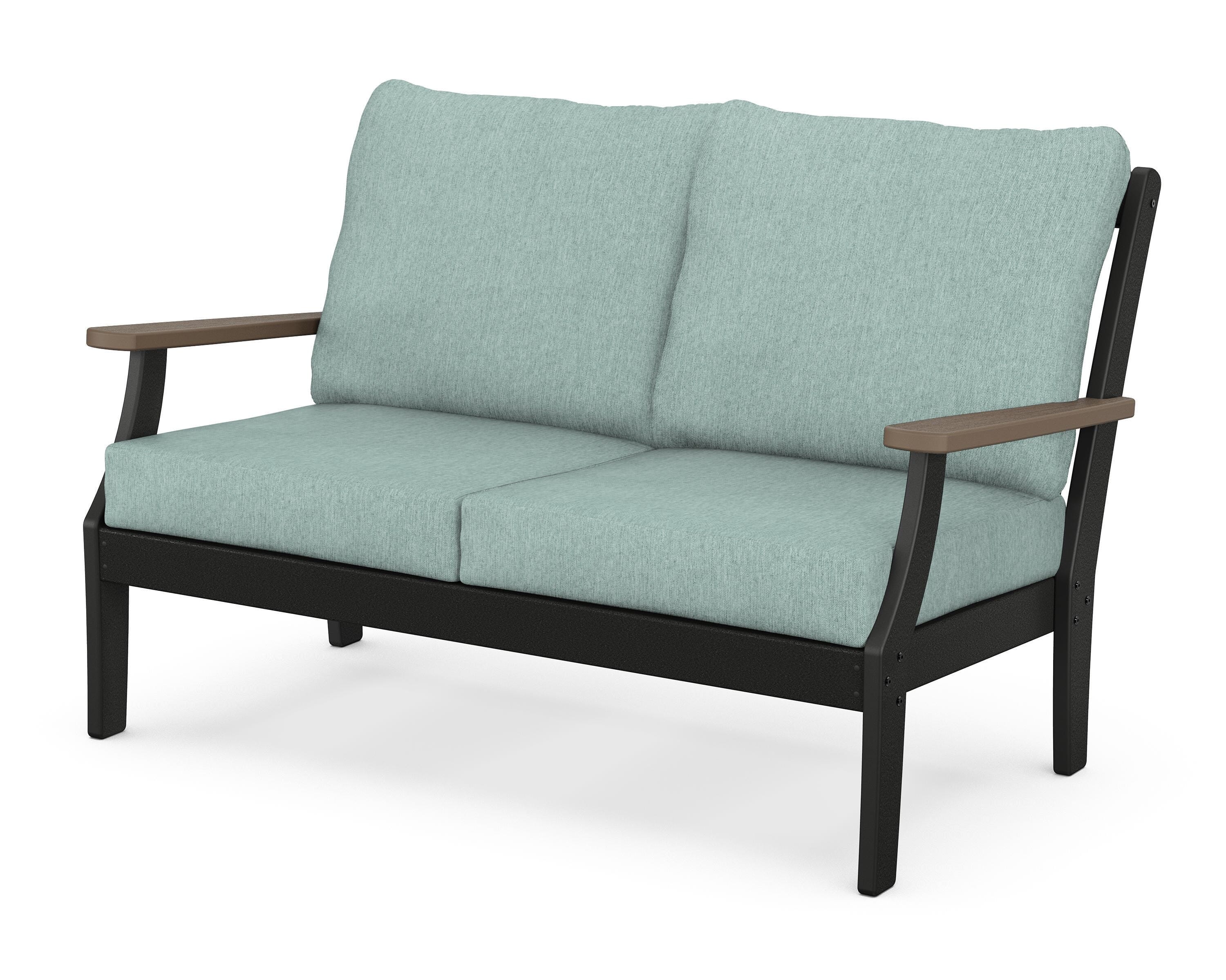 POLYWOOD® Braxton Deep Seating Loveseat in Black / Kona / Glacier Spa