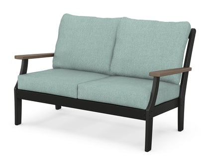 POLYWOOD® Braxton Deep Seating Loveseat in Black / Kona / Glacier Spa